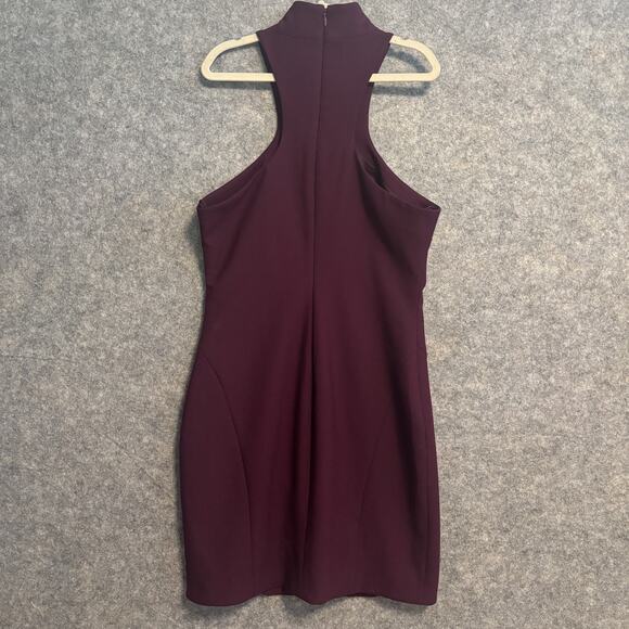 Cinq a Sept Dress Womens 6 Burgundy Halter Sleeveless Mini Bodycon Cocktail - Picture 2 of 11